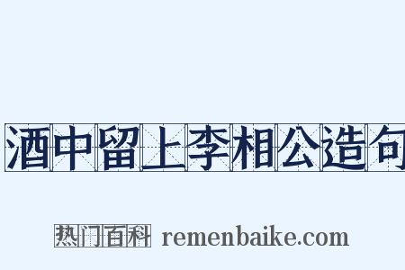 酒中留上李相公造句是什么意思的图片